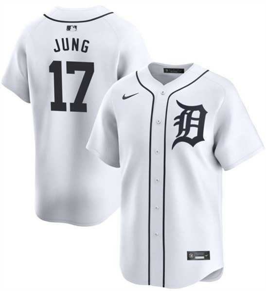 Men%27s Detroit Tigers #17 Jace Jung White 2024 Home Limited Stitched Baseball Jersey Dzhi->atlanta braves->MLB Jersey